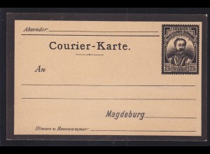 Magdeburg Courier-Karte 2½ Pfg. Trauerkarte für Kaiser Friedrich III.,