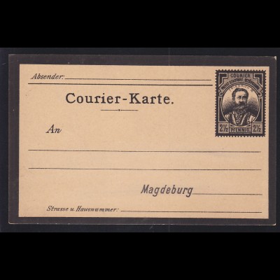 Magdeburg Courier-Karte 2½ Pfg. Trauerkarte für Kaiser Friedrich III.,