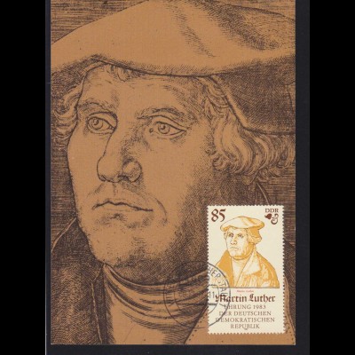 500. Geburtstag von Martin Luther 85 Pfg. auf Maximum-Karte