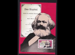 100. Todestag von Karl Marx 50 Pfg. auf Maximum-Karte
