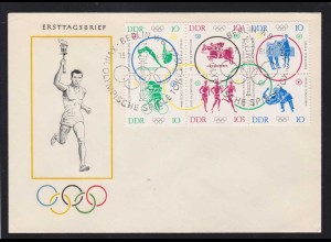 Olympische Sommerspiele Tokio 1964 Sechserblock auf FDC ohne Anschrift