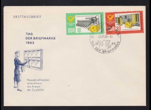 Tag der Briefmarke 1963 auf FDC ohne Anschrift