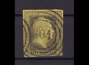 König Friedrich Wilhelm IV 3 Sgr. mit Nummernstempel 604 (= Hemer)