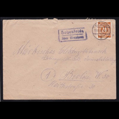 ELMSHORN a 13.8.46 + R2 Hohenfelde über Elmshorn auf Brief nach Berlin,