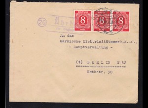 BÖRSSUM b 01.8.46 + R2 Ührde über Börßum auf Brief nach Berlin