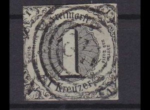 Ziffer 1 Kr. mit Nummernstempel 142 (= Offenbach)