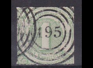 Ziffer 1 Kr. mit Nummernstempel 195 (= Montabaur)