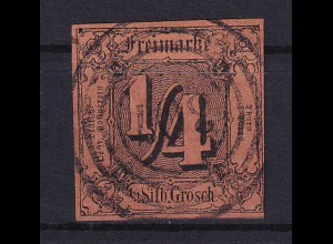 Ziffer ¼ Sgr. mit Nummernstempel 307(= Creuzburg)