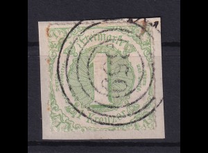 Ziffer 1 Kr. auf Briefstück mit Nummernstempel 359(= Groß-Steinheim)