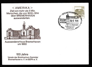 100 Jahre Verein der Briefmarken-Sammler Bremerhaven e.V. mit Sonderstempel 
