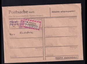 R-Zettel von 46 Wittenberg Lutherstadt 1 auf Postsache nach 4601 Karlsfeld