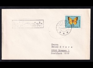 OSt. Gedser 14.2.64 + R1 Fra Warnemünde auf Brief