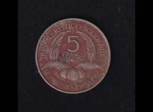 Guinea 1962 5 Franc sekou Toure, ss