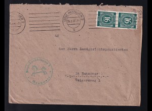 Ziffer 16 Pfg. senkr. Paar auf Brief des Staatshochbauamt 1 Hannover 