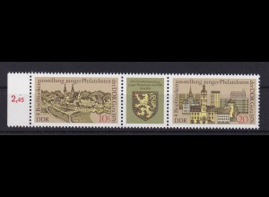 Briefmarkenausstellung junger Philatelisten der DDR, Zusammendruck Randstück **