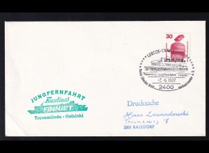 1977 Jungfenfahrt MS Finnjet Brief mit Sonderstempel und Cachet