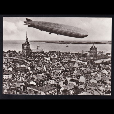 Stralsund "Graf Zeppelin" über Stralsund 1931, Repro