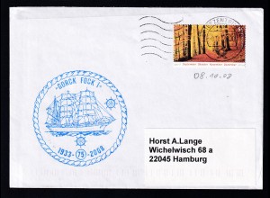 BZ 24-Stempel 8.10.98 + Cachet 75 Jahre Gorch Fock auf Brief