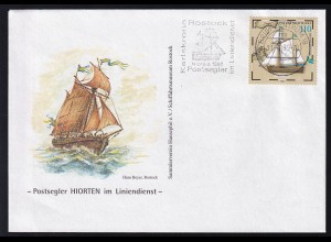 BRIEFZENTRUM 19 ma 31.5.99 Karlskrona Rostock Hiorten 1692 Postsegler im 