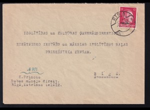Hitler 12 Pfg. mit Aufdruck "OSTLAND" auf Brief mit Stempel RIGA 8.8.43 n