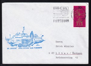 OSt. Flensburg 27.10.71 + Cachet MS Afrodite auf Brief