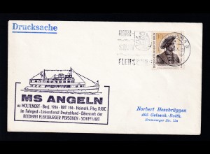 OSt. Flensburg 10.9.66 + Cachet MS Amgeln auf Brief