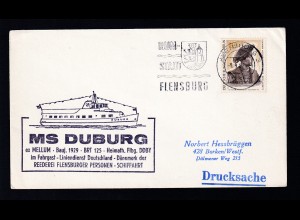 OSt. Flensburg 9.9.66 + Cachet MS Duburg auf Brief