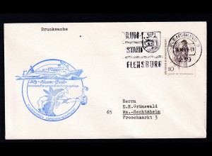 OSt. Flensburg 14.10.66 + Cachet MS Blauer Pirat auf Brief