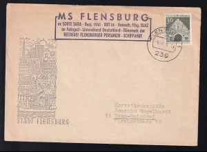 OSt. Flensburg 5.4.65 + Cachet MS Flensburg auf Brief