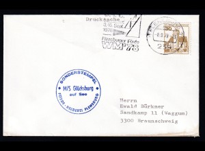 OSt. Flensburg 8.9.78 + Cachet MS Glücksburg auf Brief