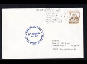 OSt. Flensburg 12.9.78 + Cachet MS Jürgensby auf Brief