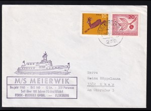 OSt. Flensburg 28.5.66 + Cachet MS Meirtwik auf Brief