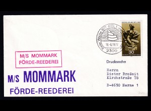 Kieler Woche 1977 Brief mit Sonderstempel + Cachets MS Mommark