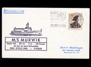 OSt. Flensburg 6.7.66 + Cachet MS Mürwik auf Brief