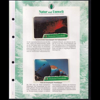 2 Telefonkarten Deutsche Umwelthilfe mit Infoblatt: Der Vulkanausbruch-