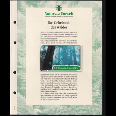 Telefonkarte Deutsche Umwelthilfe mit Infoblatt: Das Geheimnis des Waldes