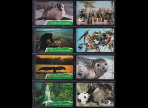 4 Telefonkarte Deutsche Umwelthilfe und 4 Telefonkarten WWF
