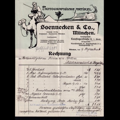 1916 illustrierte Ftrmenrechnung Photographische Artikel Boennecke & Co., 