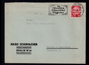Hindenburg 8 Pfg. auf Firmenbrief Julius Schumacher, Berlin W30) ab Berlin SW 11
