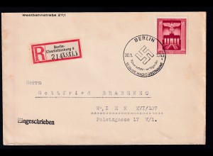 10. Jahrestag der Nachtergreifung auf R-Brief mit Sonderstempel Berlin nach Wien