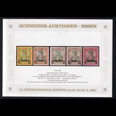Schneider-Auktionen, Essen Reklame-Block 7 mit Deutsche Post in der Türkei I/V