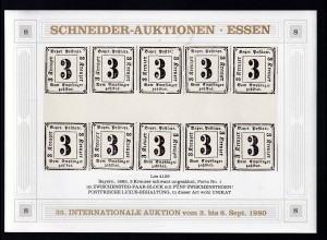 Schneider-Auktionen, Essen Reklame-Block 8 mit Bayern Porto 1 im Zwischensteg-