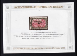 Schneider-Auktionen, Essen Reklame-Block 22 mit Danzig 15 K