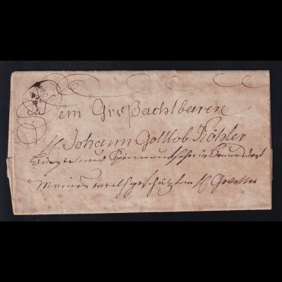 1825 Brief mit Schnörkelschrift aus Frankenberg