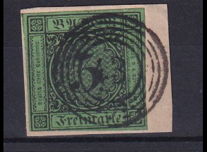 Ziffer 6 Kr. auf Briefstück mit Nummernstempel 43 (= Freiburg)