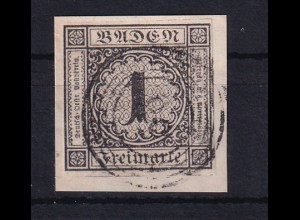 Ziffer 1 Kr. auf Briefstück mit Nummernstempel 58 (= Heiligenberg)