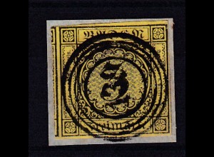 Ziffer 3 Kr. auf Briefstück mit Nummernstempel 139 (= Stockach), gepr. Seeger BPP