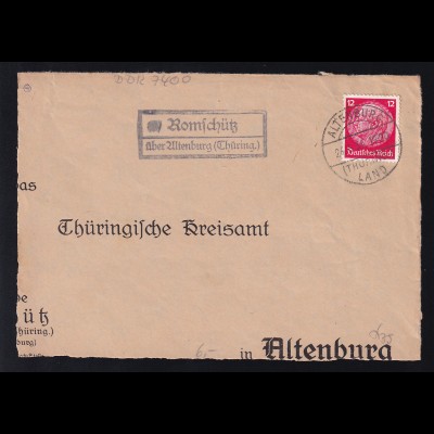 ALTENBURG (THÜRING.) LAND 24.6.35 + R2 Romschütz über Altenburg (Thüring.) 