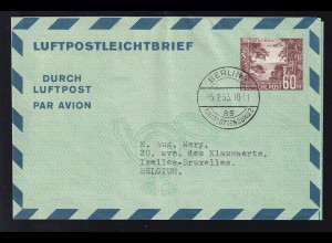 Berliner Bauten I Luftpostfaltbrief ab Berlin-Charlottenburg 5.2.53 nach Brüssel