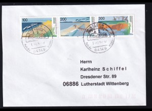 Deutsche National- und Naturparks (I)-Vorpommersche Boddenlandschaft, Blockmarken auf Brief